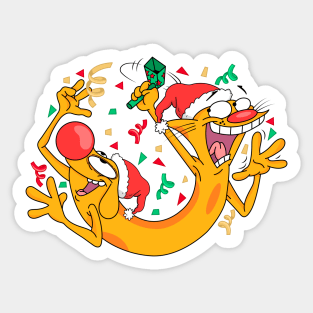 Merry Catdog X'mas Sticker